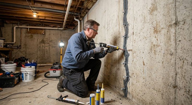 Basement Crack Repair in Natick, MA