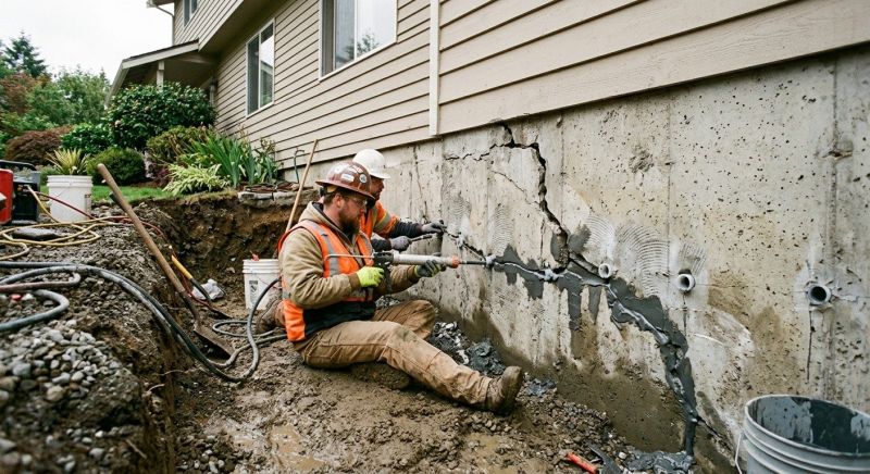 Cracked Foundation Repair in Brockton, MA