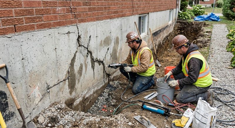 Cracked Foundation Repair in Dedham, MA