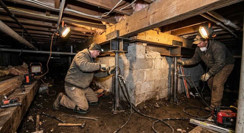 Crawlspace Foundation Repair in Sherborn, MA