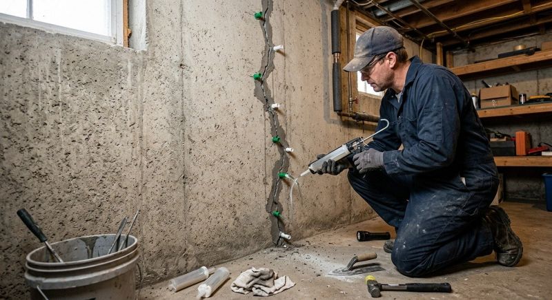 Foundation Crack Repair in East Weymouth, MA