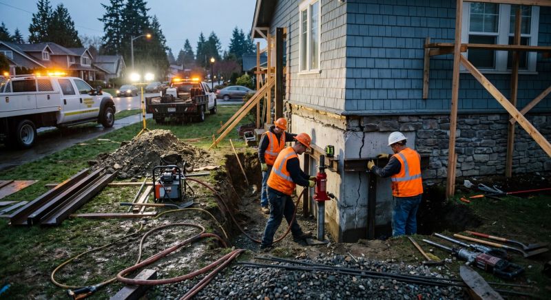 Foundation Stabilizing in Hopkinton, MA