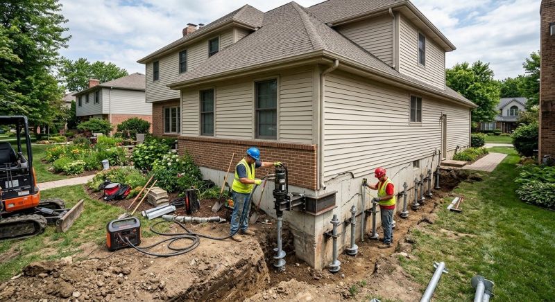 Helical Piers Installation in Natick, MA