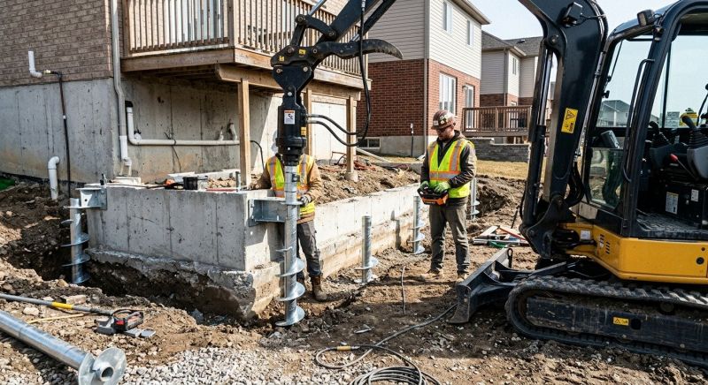 Helical Pile Installation in Natick, MA