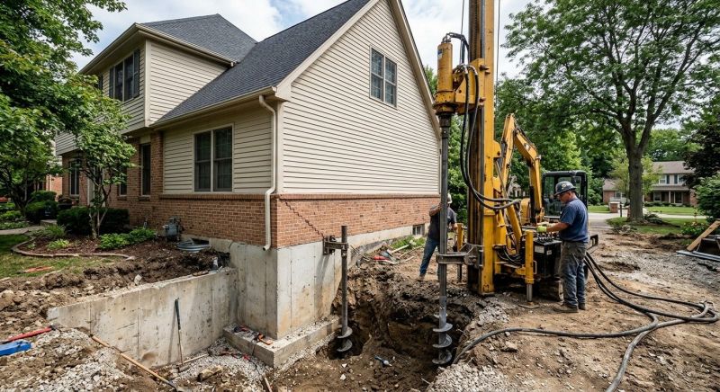 Helical Pile Installation in Natick, MA