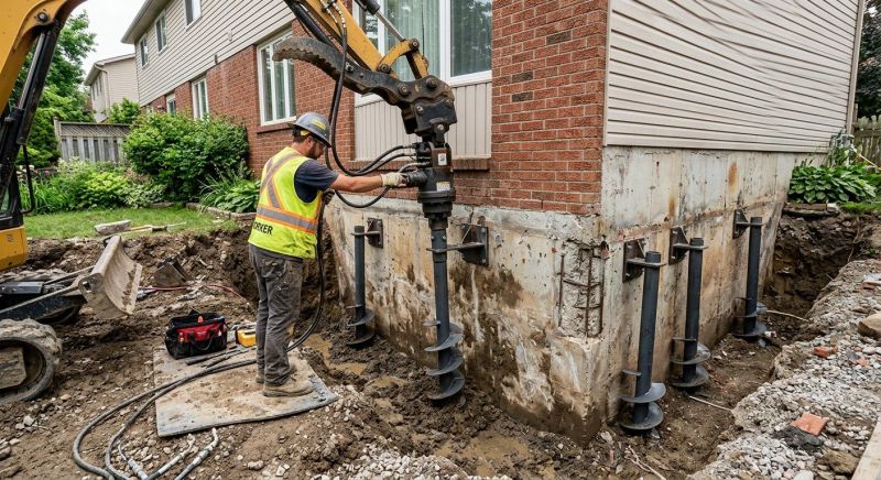 Helical Pile Installation in Natick, MA