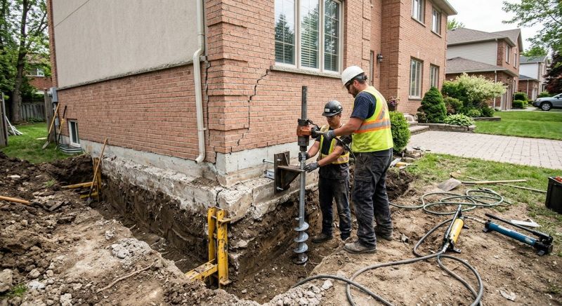 Sinking Foundation Repair in Brighton, MA