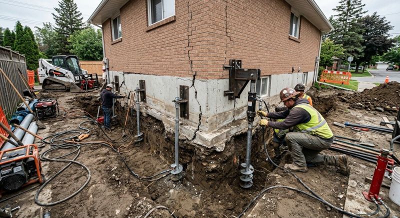 Sinking Foundation Repair in Clinton, MA