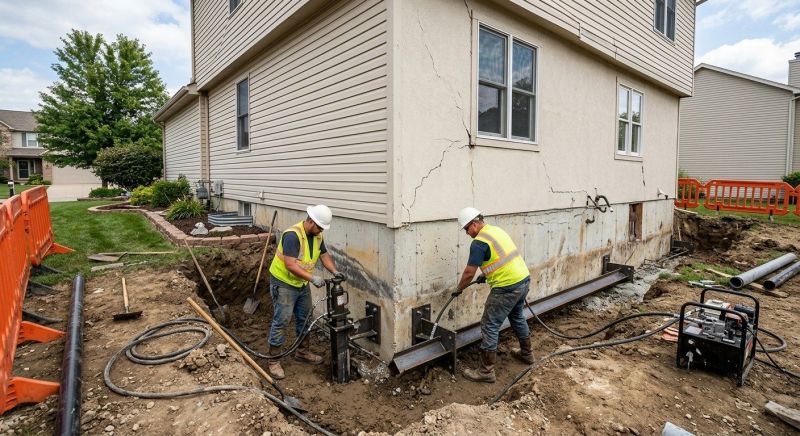 Sinking Foundation Repair in South Easton, MA