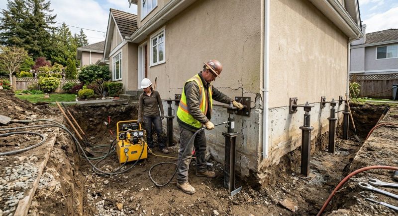 Sinking Foundation Repair in Westwood, MA